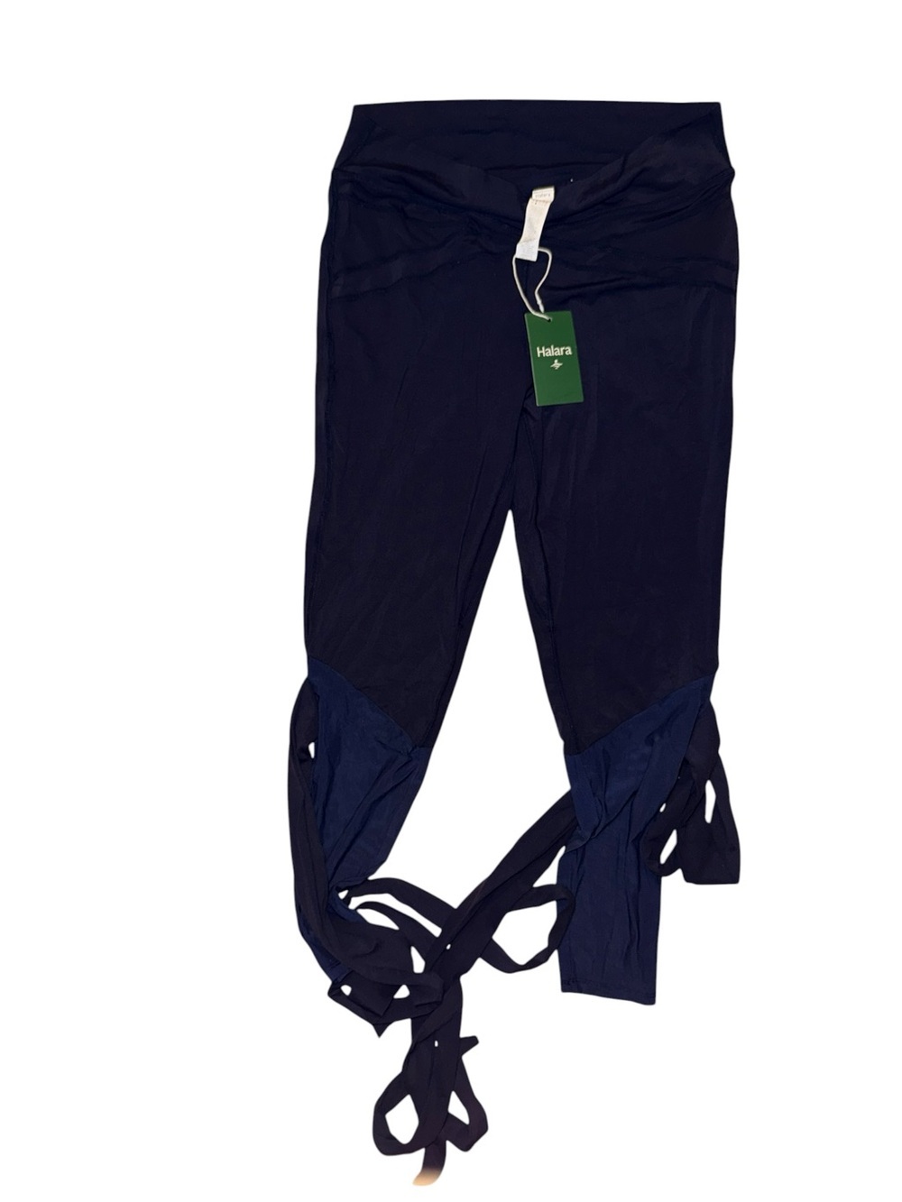 SoftlyZero™ High Waisted Contrast Mesh Lace Up Yoga 7/8 Leggings-UPF50+ xl